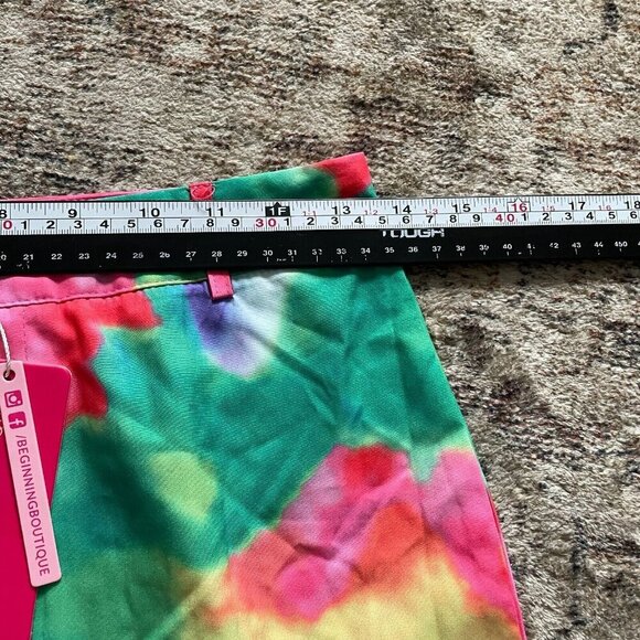 Beginning Boutique NWT Madilyn Rainbow Pant Women M Groovy Rave Disco 70s Hippie - Picture 10 of 14